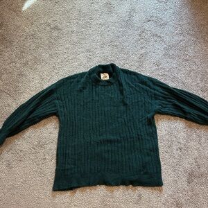 Aerie Dark Green Ribbed Sweater